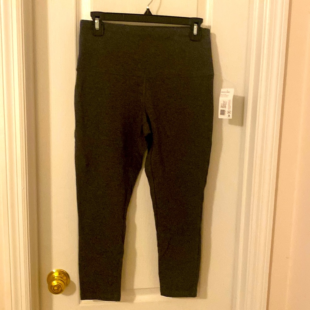 Jockey Capri Leggings Yoga Pants Sz Med Heather Grey New With Tags